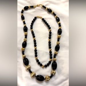 2 Napier beautiful black & gold necklaces. Final sale